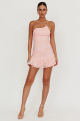 Lilah One Shoulder Embellished Dress Blush