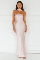 Precious Pearl Satin Maxi Dress