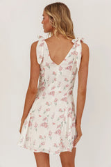 Matina Tied Shoulder Mini Dress Floral