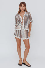 Breakaway Shorts Stripe Mocha