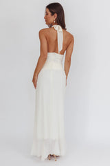 Logen Cowl Halterneck Maxi Dress Eggshell