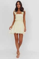 Glow Lettuce Edge Strap Mini Dress Butter
