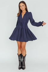 Waverly Long Sleeve Mini Dress Navy