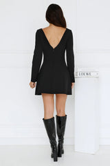 Polished Elegance Long Sleeve Mini Dress