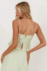 Maidens Tie Detail Overlock Top Sage