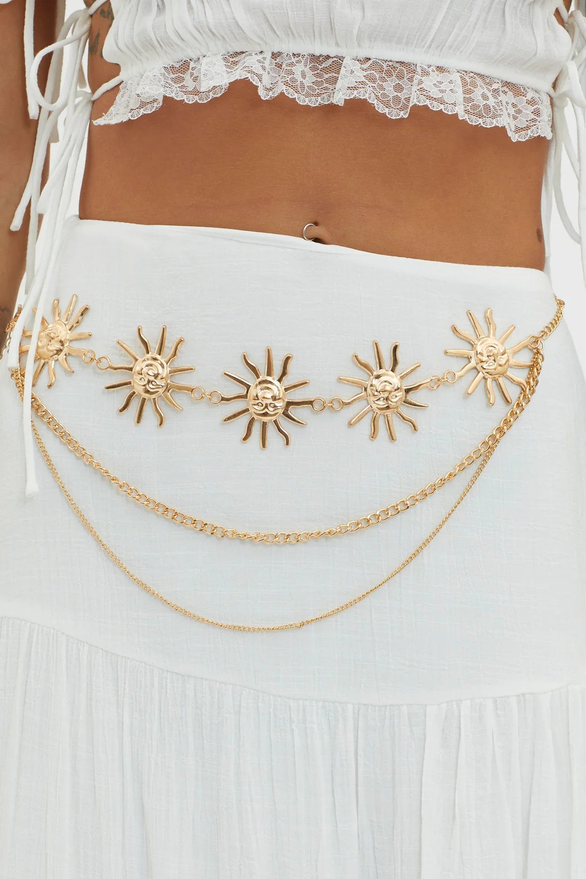 Aura Sun Multi-Layered Waist Chain Gold