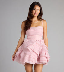 Eden Lace-Up Layered Skater Dress