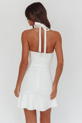 Fire Of Stars Halterneck Mini Dress White