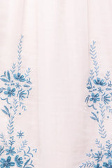 Mae Dress in White with Blue Floral