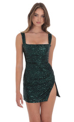Sequin Bodycon Dress in Green