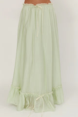 Maidens Tie Detail Overlock Maxi Skirt Sage
