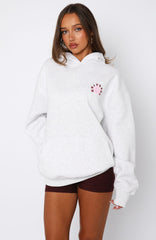 Keep Blooming Oversized Hoodie Grey Marle