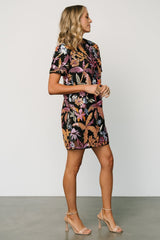 Patricia Sequin Short Dress | Black